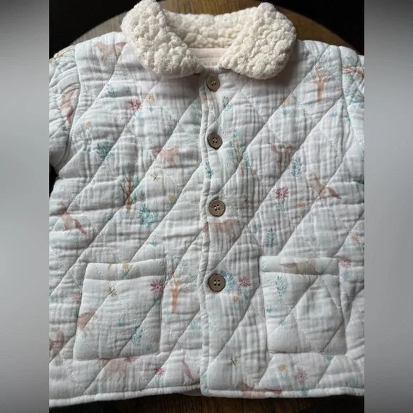 Elegant Baby Pony Meadow Organic Muslin Quilted Jacket 9-12 Months - Picture 9 of 17